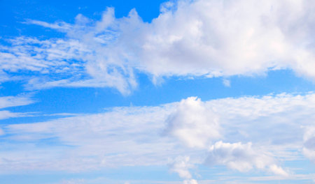 Clear sky with cloudの写真素材