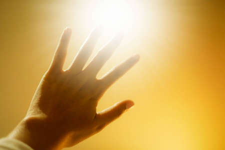 Photophobia or eyes stingの写真素材