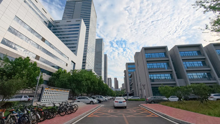 Buildings in the city in East Asia.の写真素材