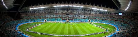 Panoramic photo taken inside the Moses Mabhida Stadium in durban, during the Fifa 2010 world cup.のeditorial素材