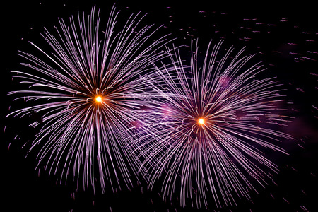 Two big fireworksの写真素材