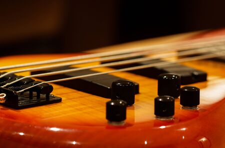 Close-up on an electric bass