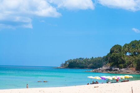 The people relax seaside on the beach summer season. At Phuket Thailand.のeditorial素材