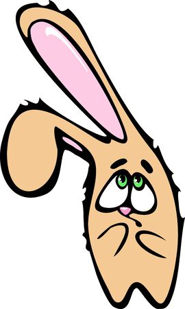 Beige shy rabbit. With a questioning look. In the vectorのイラスト素材