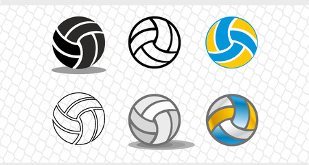Set of colorful volleyballs. The ball in the vectorのイラスト素材