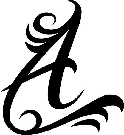 Black Letter A logo, vintageのイラスト素材