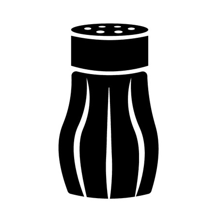 This vector image shows a salt shaker in glyph icon style. It is isolated on white background.のイラスト素材