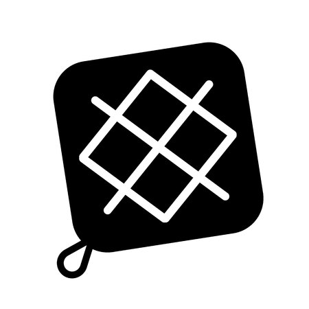 This vector image shows a pot holder in glyph icon style. It is isolated on white background.のイラスト素材