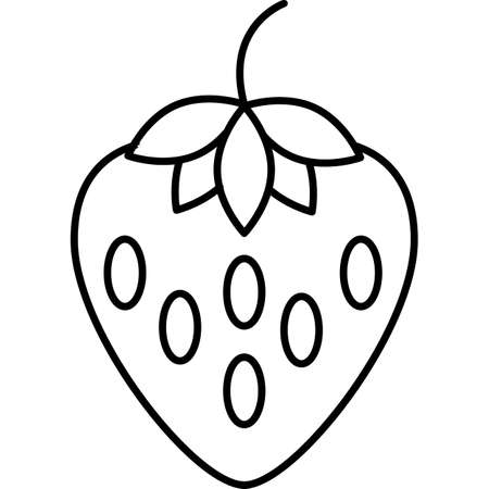 Strawberry Fruit Icon Vector Outlineのイラスト素材