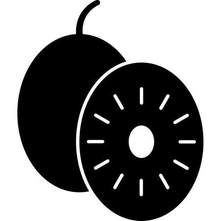 Kiwi Glyph Icon Fruit Vectorのイラスト素材