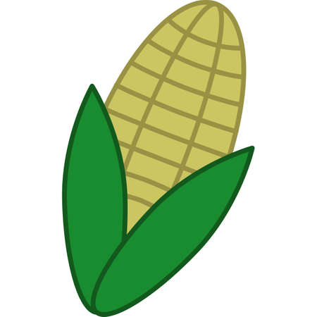 Corn Filled Outline Icon Vegetable Vectorのイラスト素材