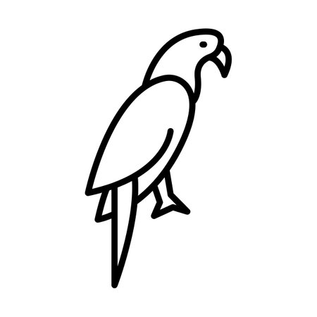Parrot Outline Icon Animal Vectorのイラスト素材
