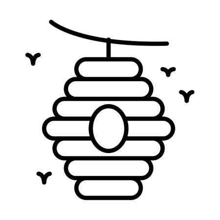 Beehive Outline Icon Animal Vectorのイラスト素材