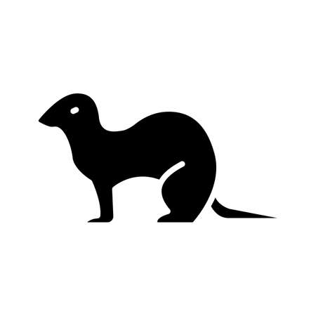 Ferret Glyph Icon Animal Vectorのイラスト素材