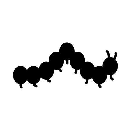 Caterpillar Glyph Icon Animal Vectorのイラスト素材