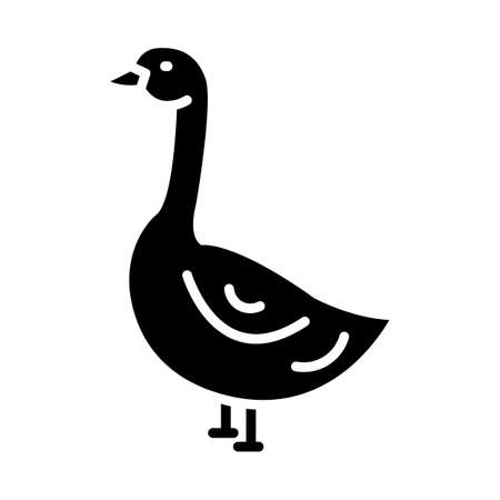 Goose Glyph Icon Animal Vectorのイラスト素材