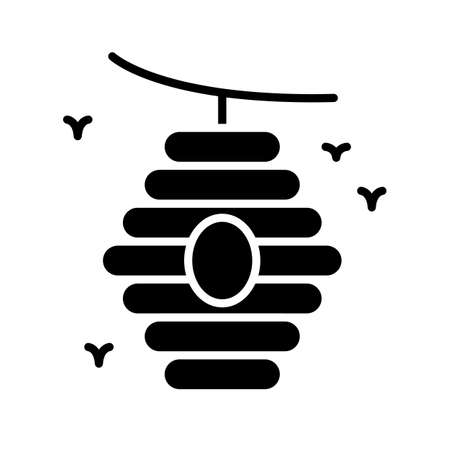 Beehive Glyph Icon Animal Vectorのイラスト素材