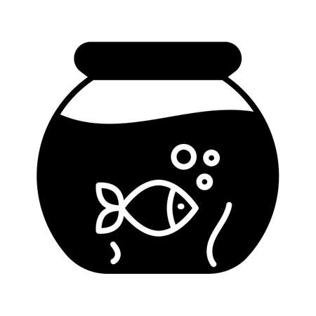 Goldfish In A Pot Glyph Icon Animal Vectorのイラスト素材