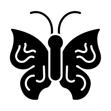 Butterfly Glyph Icon Animal Vectorのイラスト素材