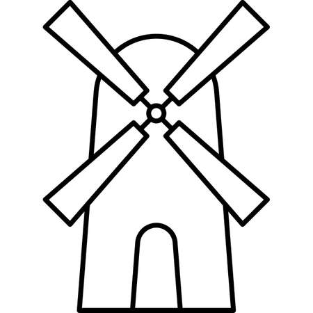 Windmill Turbine Outline Icon Vectorのイラスト素材