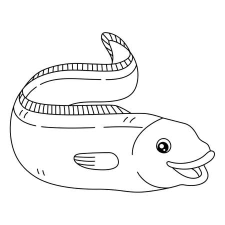 Eel Coloring Page Isolated for Kidsのイラスト素材