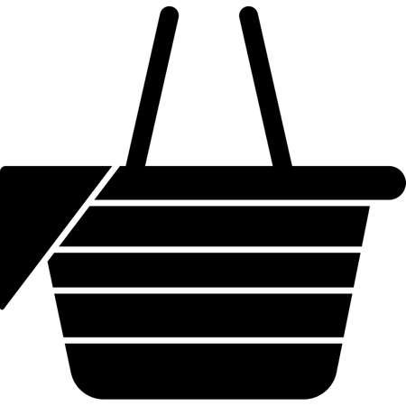 Picnic Basket Glyph Icon Vectorのイラスト素材