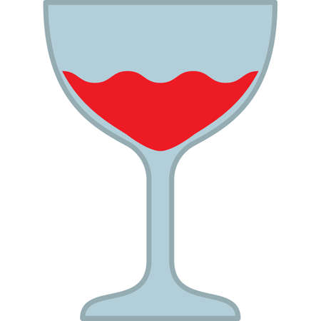 Wine Glass Filled Outline Icon Vectorのイラスト素材