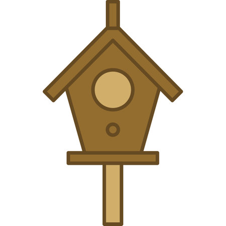 Bird House Filled Outline Icon Vectorのイラスト素材