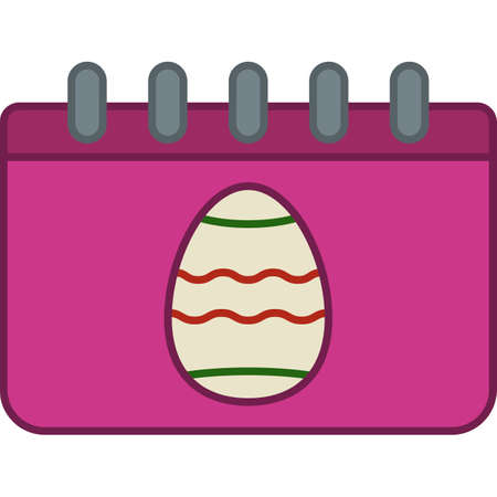 Calendar Easter Egg Filled Outline Icon Vectorのイラスト素材