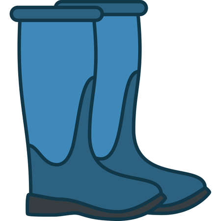 Rubber Boot Filled Outline Icon Vectorのイラスト素材