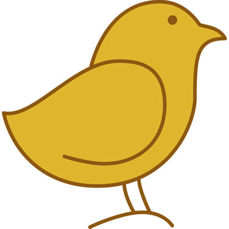 Chick Animal Filled Outline Icon Vectorのイラスト素材