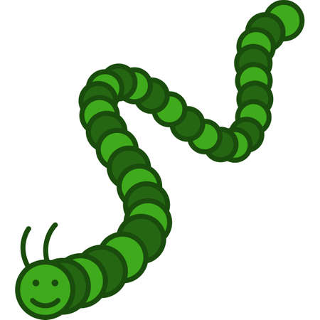 Caterpillar Insect Filled Outline Icon Vectorのイラスト素材