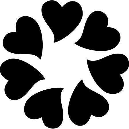 Heart Circle Glyph Icon Vectorのイラスト素材