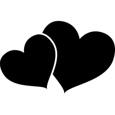 Overlap Heart Glyph Icon Vectorのイラスト素材