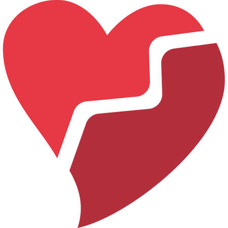 Broken Heart Filled Icon Vectorのイラスト素材