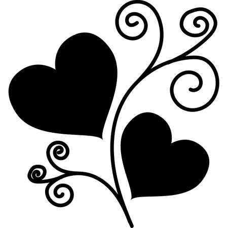 Floral Heart Glyph Icon Vectorのイラスト素材