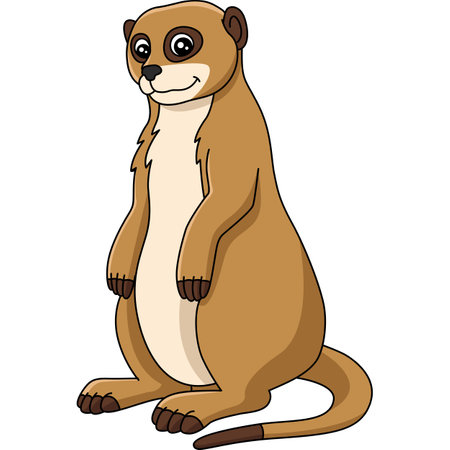 Meerkat Cartoon Clipart Vector Illustrationのイラスト素材