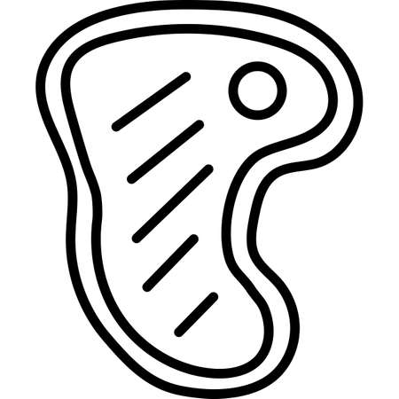 Beefsteak Outline Icon Food Vectorのイラスト素材