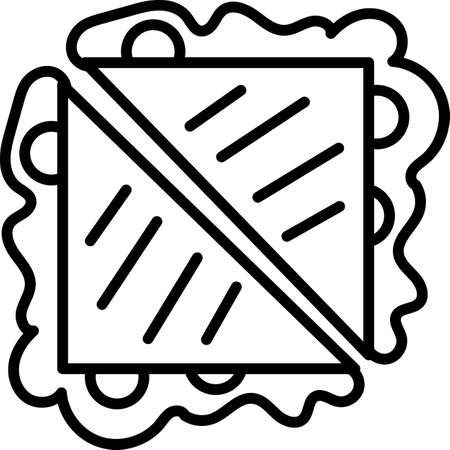 Sandwich Outline Icon Food Vectorのイラスト素材