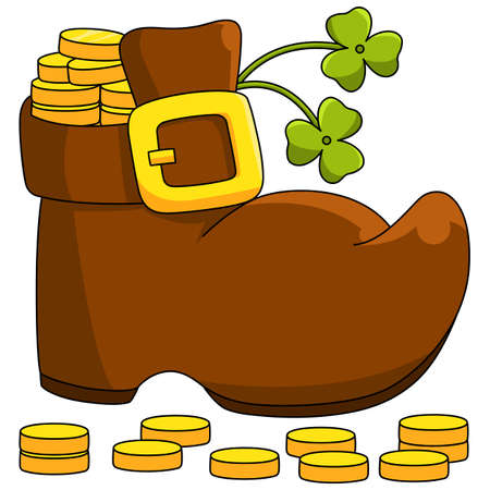 St. Patricks Day Shoe Cartoon Vector Coloredのイラスト素材
