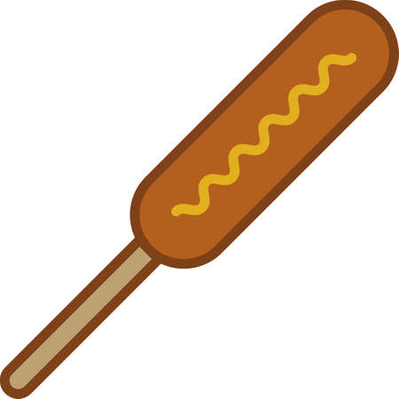Corn Dog Filled Outline Icon Vectorのイラスト素材