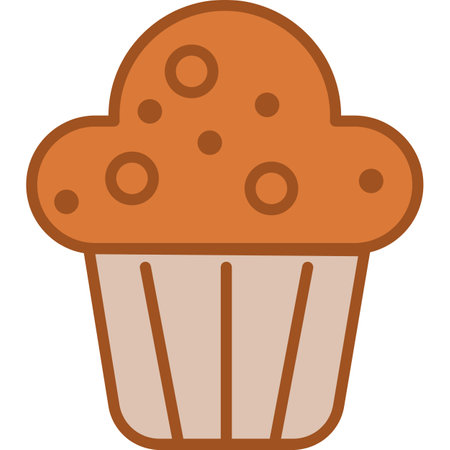 Muffin Filled Outline Icon Vectorのイラスト素材