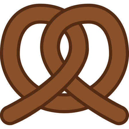 Pretzel Filled Outline Icon Vectorのイラスト素材