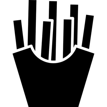 French Fries Glyph Icon Food Vectorのイラスト素材