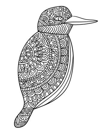 Bird Mandala Coloring Pages for Adultsのイラスト素材