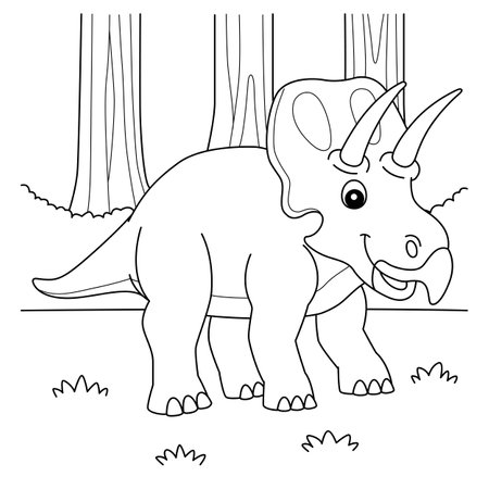 Zuniceratops Coloring Page for Kidsのイラスト素材