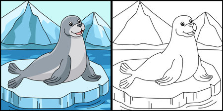 Seal Coloring Page Animal Illustrationのイラスト素材