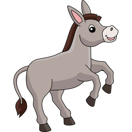 Donkey Cartoon Colored Clipart Illustrationのイラスト素材