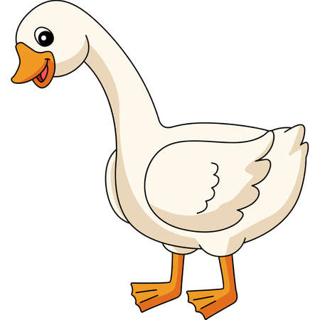 Goose Cartoon Colored Clipart Illustrationのイラスト素材