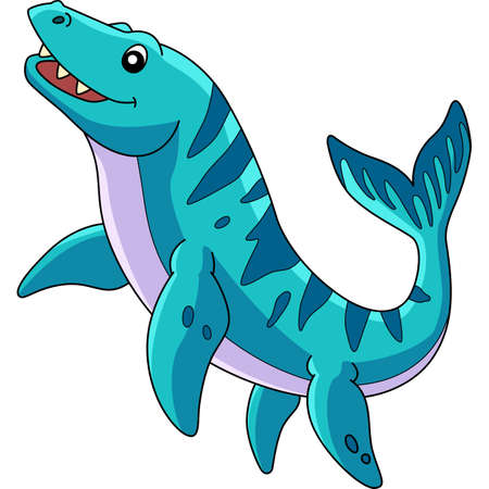 Mosasaurus Dinosaur Cartoon Colored Clipartのイラスト素材